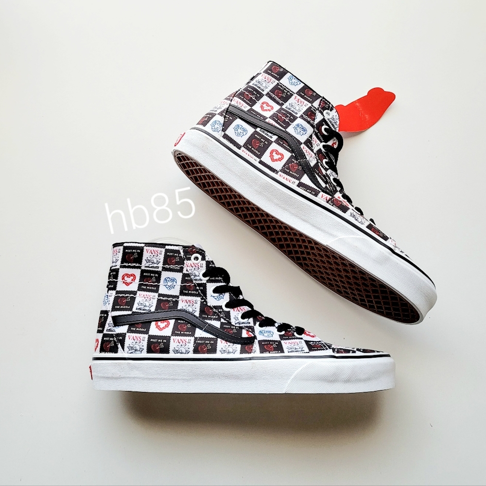 Vans Sk8-Hi Tapered Love Letters Black True White Red Men's 10.5